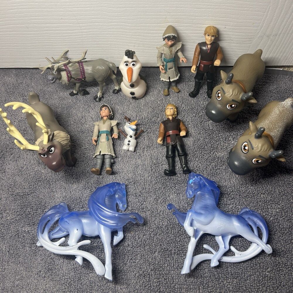 Disney Frozen 2 Figure Lot - The Nokk Water Spirit, Kristoff, Sven, Ryder, Olaf